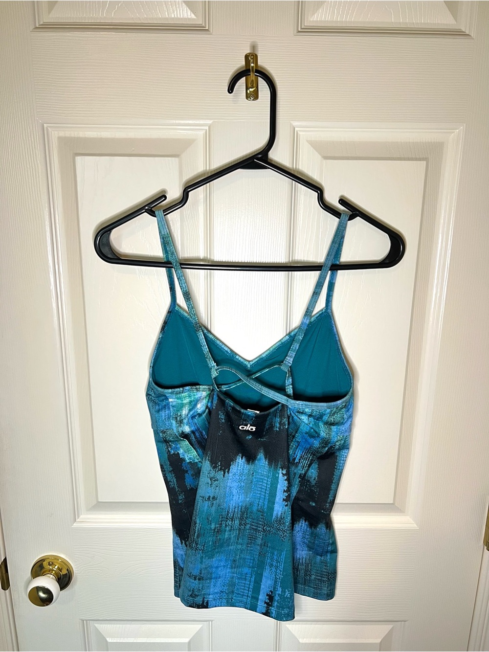 ALO Yoga Teal and Black Patterned Tank Top - Picture 2 of 3